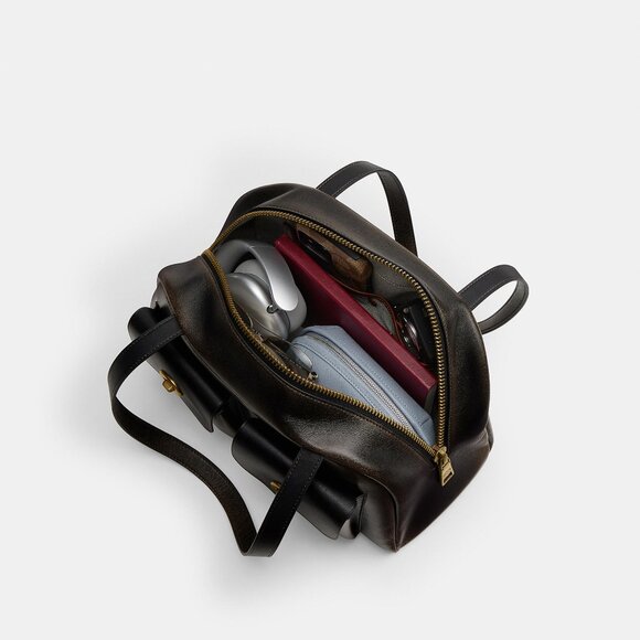 Coach Twin Turnlock Bag In Loved Leather Designer Crossbody - Picture 10 of 15